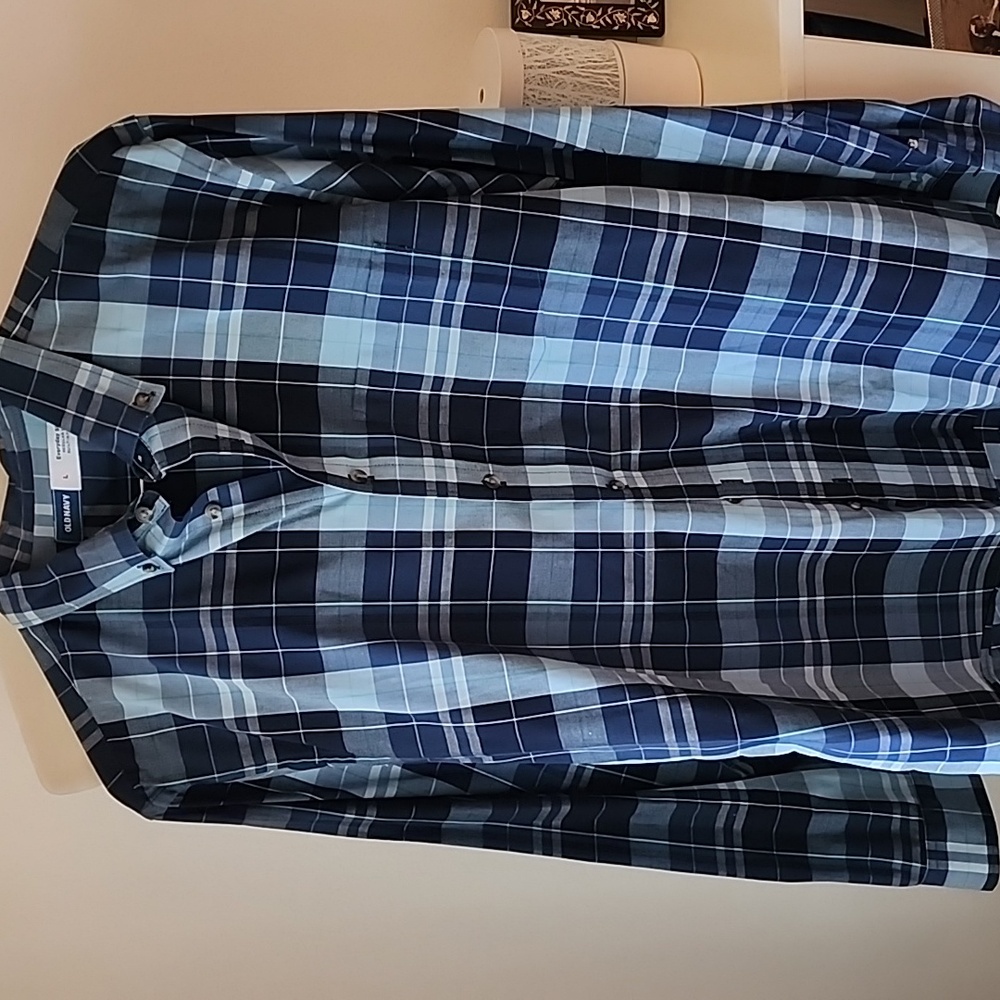 Old Navy Blue Checkered Men's Shirt